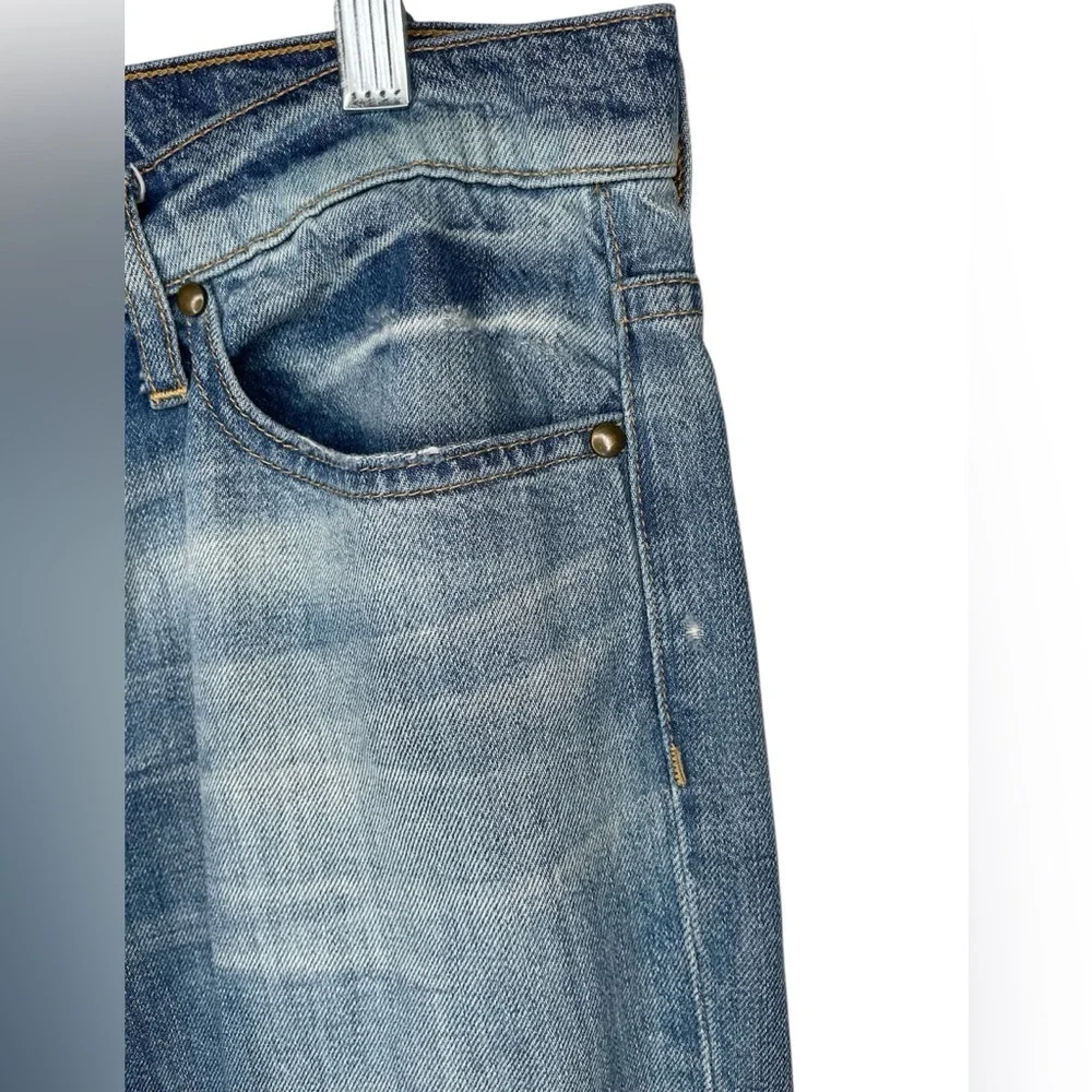 THE GREAT. The Slack Straight Jeans Size 28 Ragtime Destroy Button Fly - Picture 4 of 9